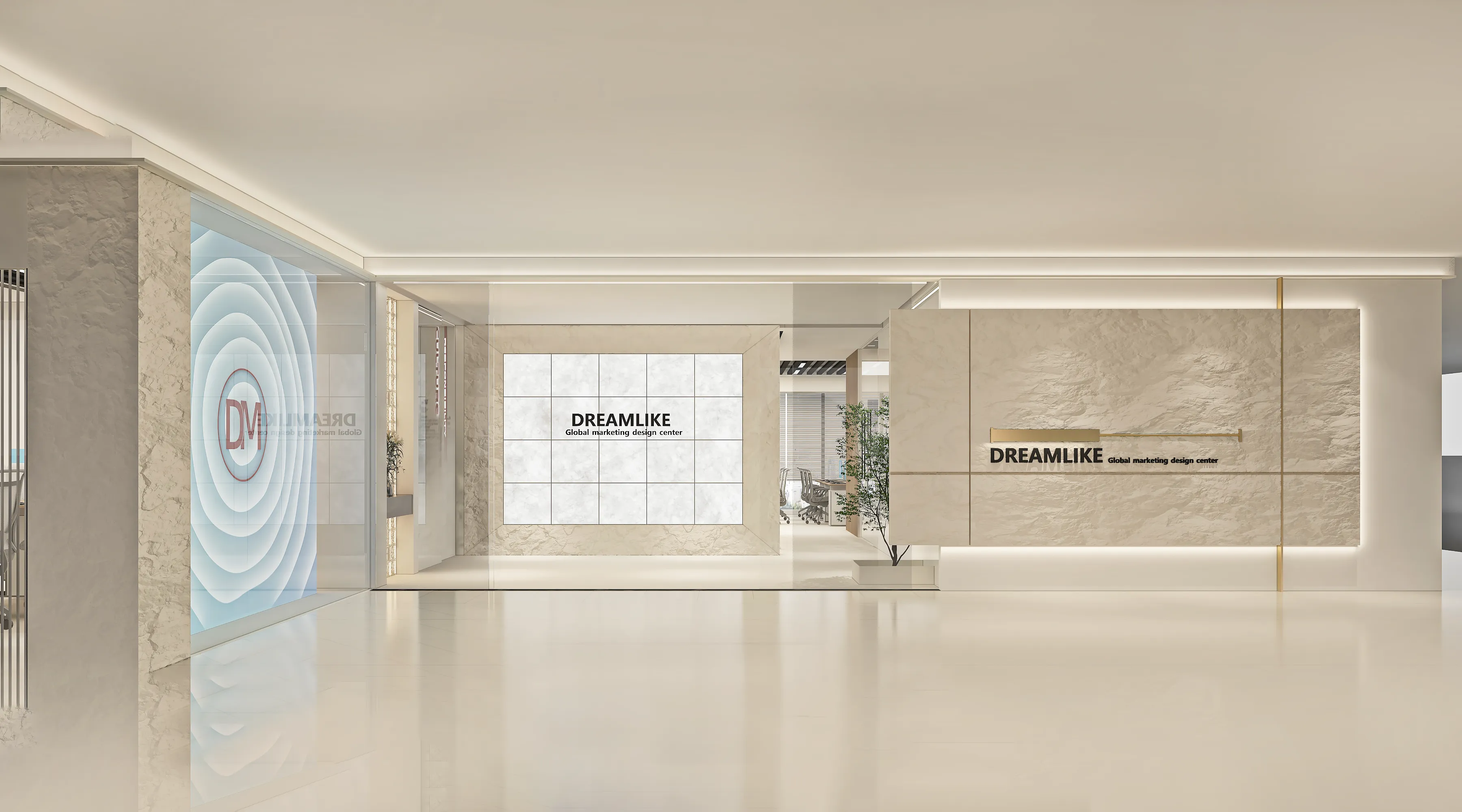 Dreamlike office entrance